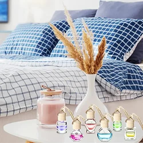 60 Pieces 8ml Empty Glass Hanging Diffuser Bottles With Wooden Caps For Car Air Freshener And Aromatherapy Use