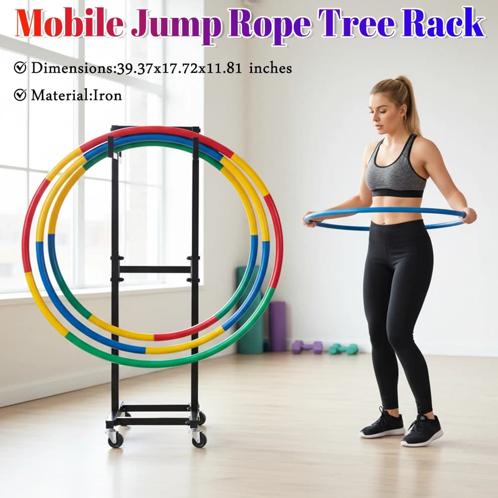 39.37 inch cord trolley for jumping and gym rings with wheels, space saving, mobile, for home, gym, office