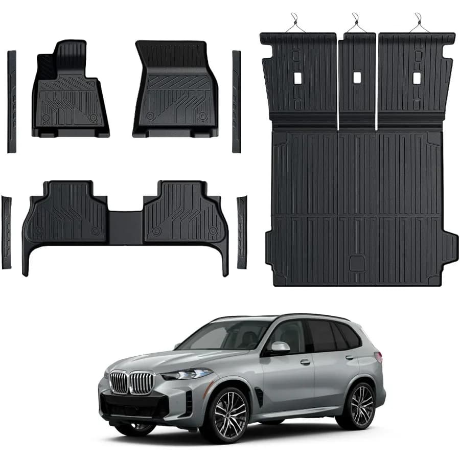 Set tappetini per BMW X5 G05 20192025 2026 Solo per 5 posti Accessori auto Tappetini per tutte le stagioni a copertura totale con Cargo Ma