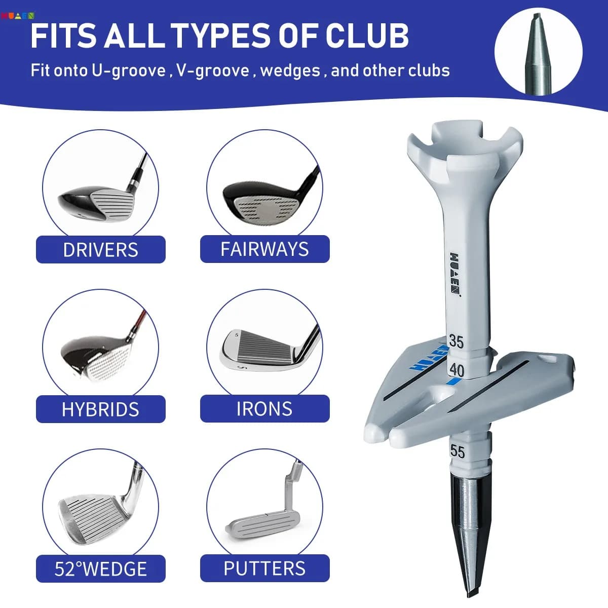 Nuovo supporto per tee da golf regolabile in altezza per tee da golf con puntamento di controllo