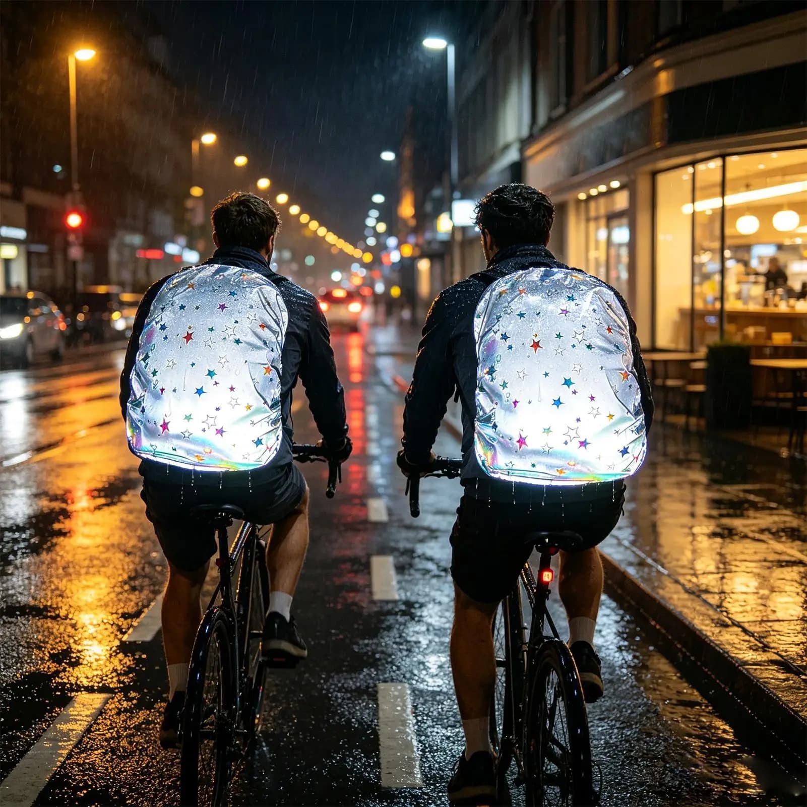 Rain Cover For Backpack Reflective Waterproof Star Design Protector Backpack Cover For Hiking Mountaineering Camping Travel