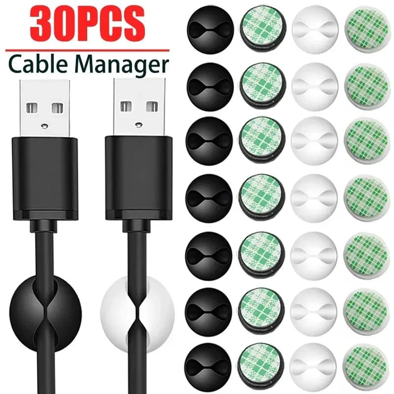 Self-adhesive Wire Fixer Cable Organizer Cable Holder Fixer Clips Silicone Organizer Clamp Management Desktop Car Wall Stickers