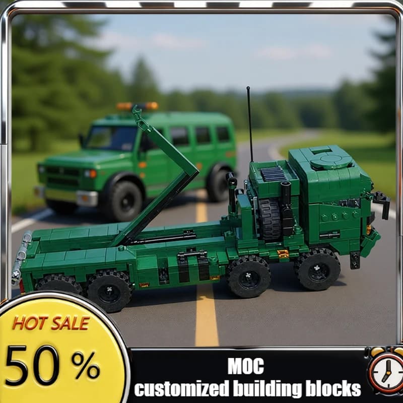 Set di Costruzioni Veicolo Blindato HX2 da 823 Pezzi, Sistema di Carico Palletizzato Potenziato, Giocattolo Logistico Fai-da-Te, Regalo per le Feste