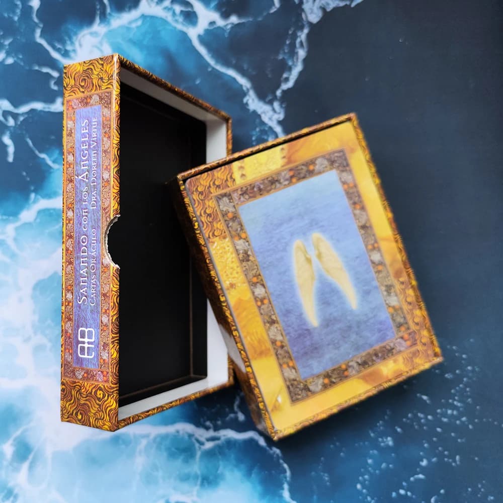 12×8,7 CM Carte Oracolo della Guarigione con gli Angeli in lingua spagnola, Mazzo da 44 Carte, Profeziale per Divinazione e Predizione del Destino