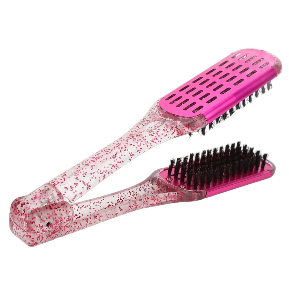 Pettine Lisciante Professionale per Capelli Rosso Rosa, Morbido, a Doppia Faccia, Antistatico, Design Ergonomico