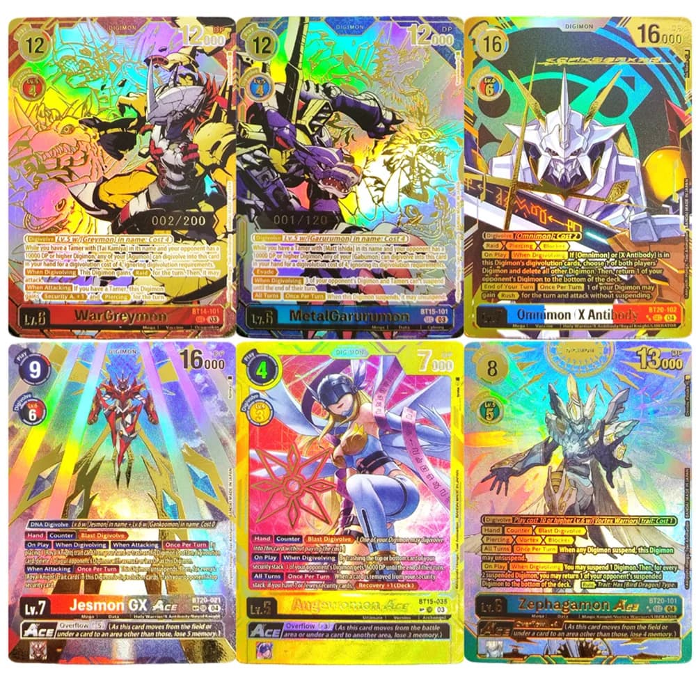 Carta da Collezione Digimon Fai da Te: WarGreymon, MetalGarurumon, Alphamon, Omnimon - Rara Edizione Speciale Booster 2.5 BT19-20