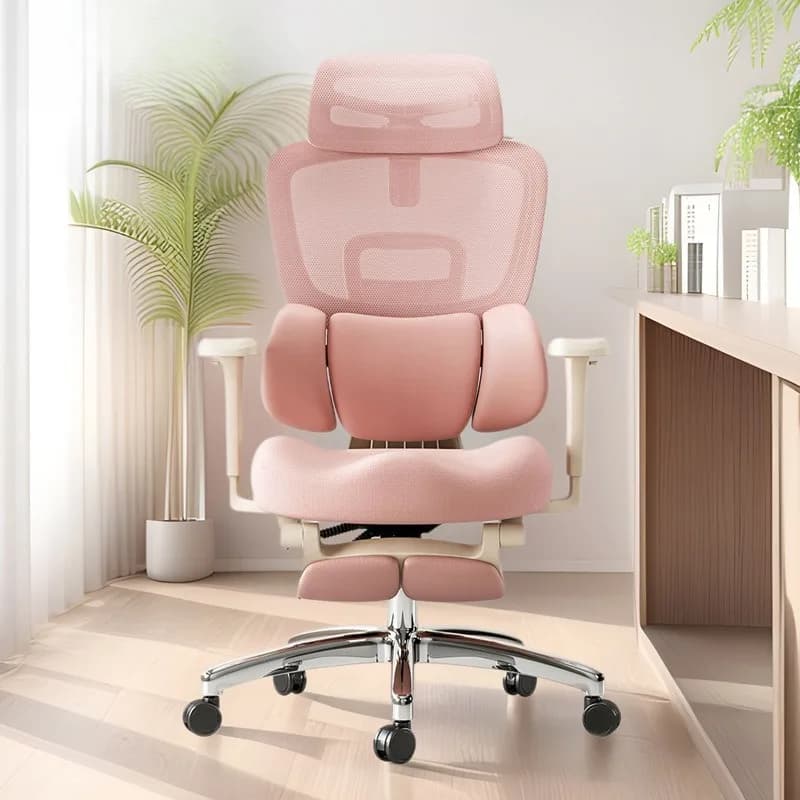 Sedia da Ufficio Ergonomica Rosa Glamour, Comfort Migliorato per Lunghe Sessioni al Scrivania, Ideale con Supporto Lombare Seducente, Sedia da Gaming e Ufficio