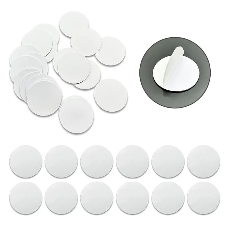 NFC 215 All Black NFC Coin Card Badge ultrasottile anti-metallo PVC resistente all'acqua da 25 mm con supporto adesivo Spessore 0,88 mm