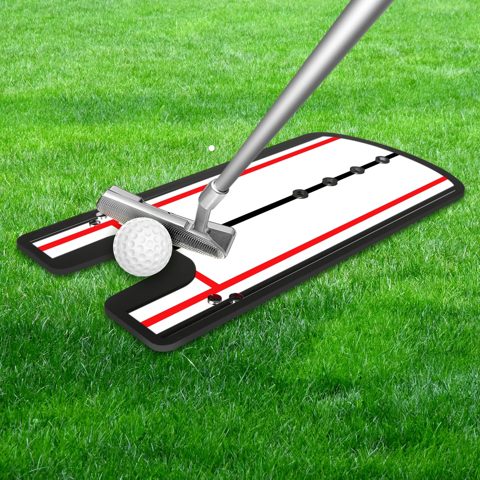 Specchio per la pratica del putting del golf Strumento per l'allineamento dello specchio Aiuto per l'allenamento Pratica del golf Putter Mirror Eye Line