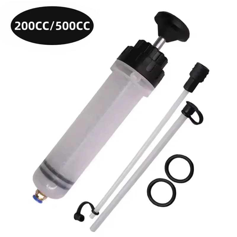 Pompa per Olio Motore Auto, Efficiente Estrattore Manuale a Vuoto Stile Siringa, Trasferimento Liquido Refrigerante, Traslucido 200CC/500CC