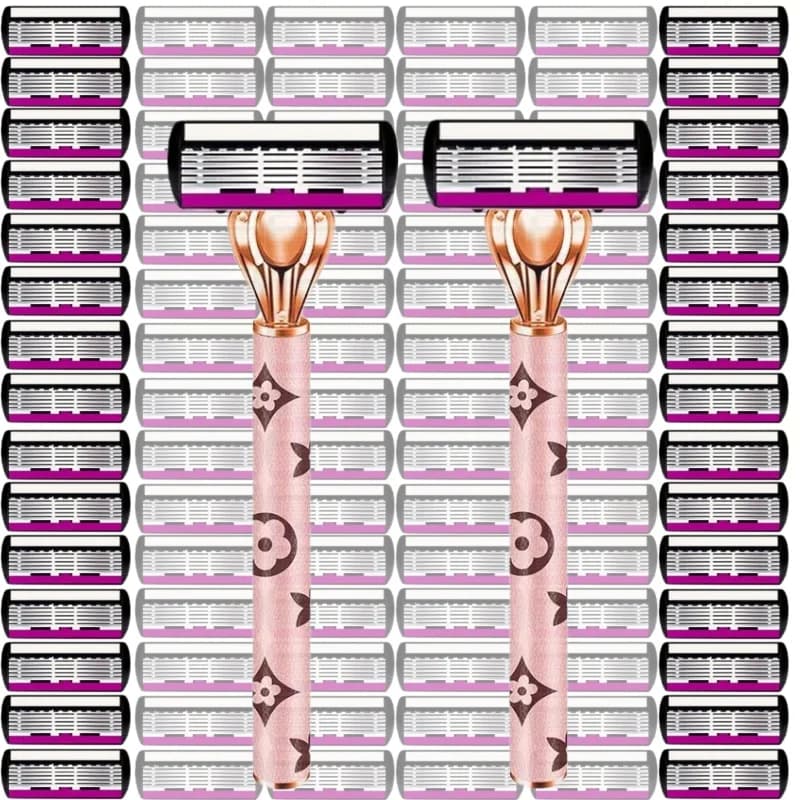 1 Manico + 3/12/36 Lame/ Set di Lame per Rasoi di Sicurezza per Peli Corporei Uomo e Donna, Lame di Ricambio per Rasoi Femminili con Aloe per Zona Bikini