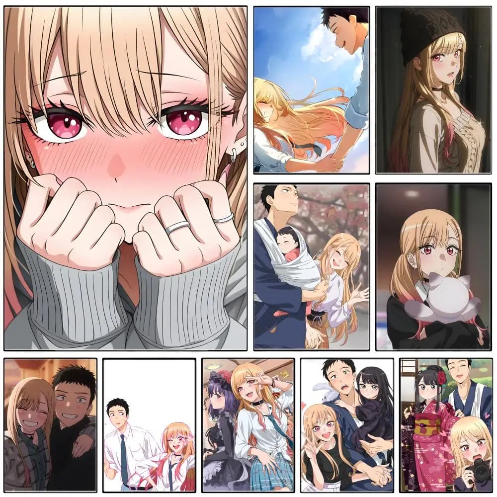 Slice of Life Anime M-My Dress-Up Darling Poster Self-adhesive Art Waterproof Paper Sticker Coffee House Bar Room Wall Decor