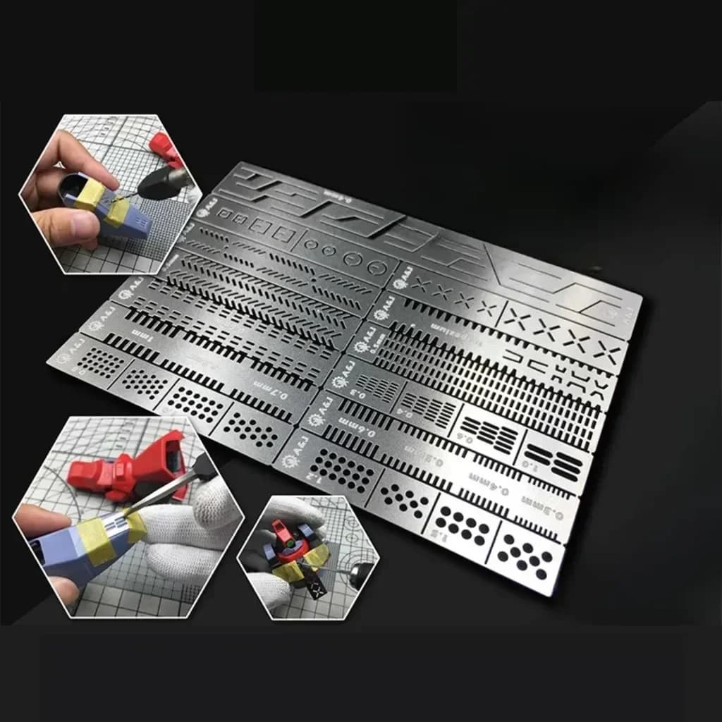 13 In 1 Carving Ruler Drill Hole Detailer Scribe Line Stencil for Gundam DIY Hobby Model Versatile Precision Craft Engraved Tool