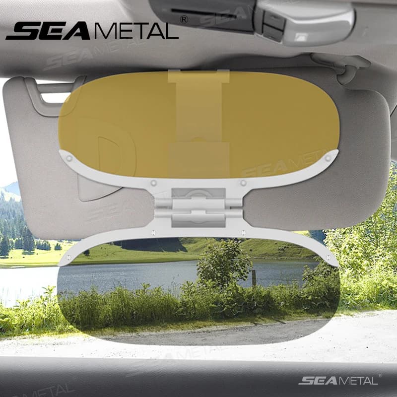 SEAMETAL Flip-On Visiera parasole per auto Lente polarizzata Occhiali da guida antiriflesso estivi Lente per visione notturna parasole universale con blocco UV