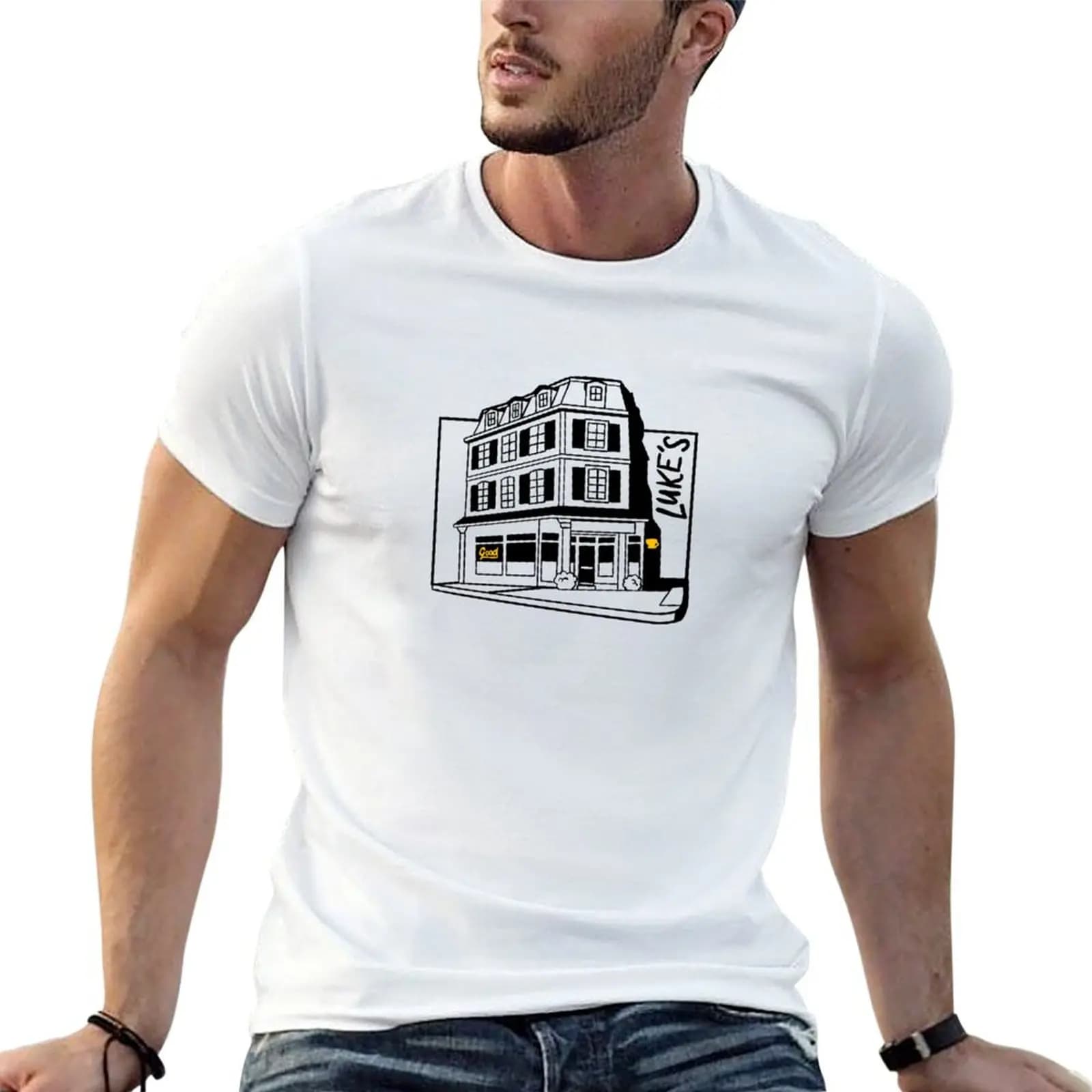 T-shirt Luke’s Diner, maglietta da uomo in cotone, maglietta anime, magliette anime per uomo, T-shirt