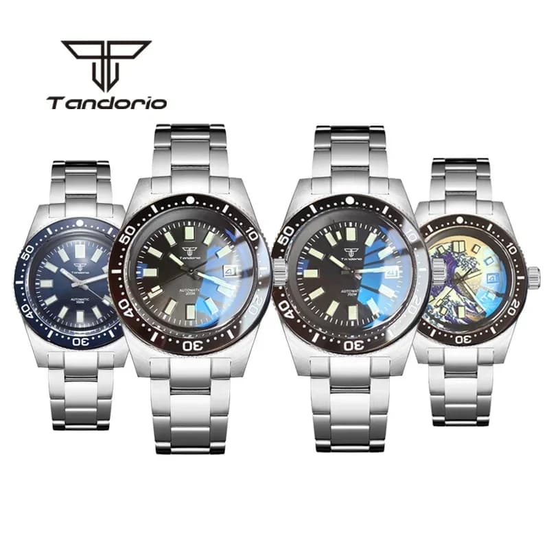 Tandorio 300M Impermeabile 41mm 62mas Stile Orologio subacqueo automatico da uomo NH35 PT5000 Miyota8215 Zoccolo AR Cristallo di zaffiro Data