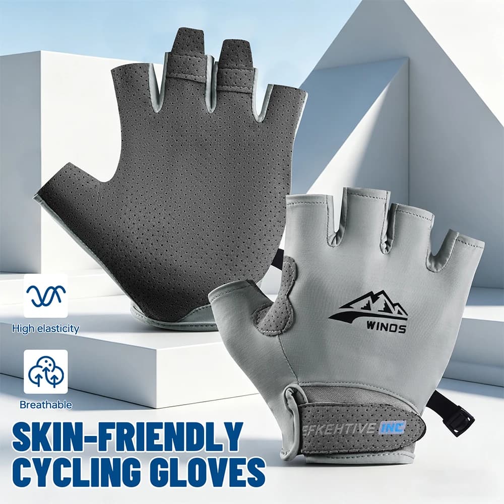 Bicycle Gloves Summer Outdoor UV Protection Cycling Gloves Unisex Fingerless Sports Gym Gloves Breathable MTB Road Bike Gloves