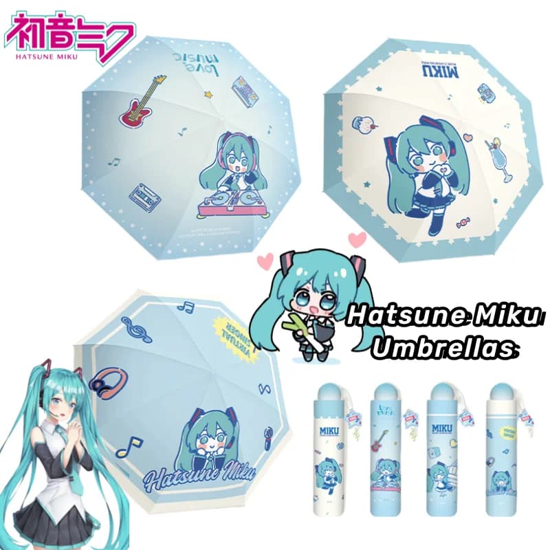 Hatsune Miku peripherals soul two-dimensional cartoon creative cute student portable sunscreen summer umbrella folding gifts