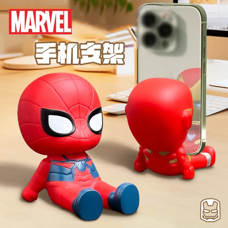 Supporto per telefono Marvel Supporto per tablet Scuotendo la testa Ornamento per bambola Avengers Supereroi Spider Man Cartoon Decorazione per il desktop di casa Regalo