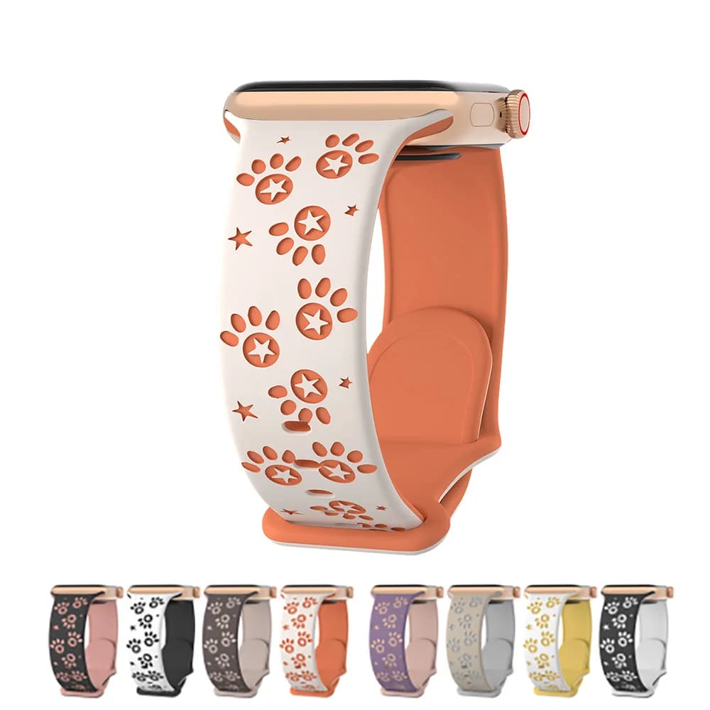 Cinturino sportivo in silicone con intaglio della zampa per Apple Watch Ultra Band 49mm 10 46mm 42mm Bracciale per iwatch 9 8 7 6 5 SE 45mm 44mm 41mm