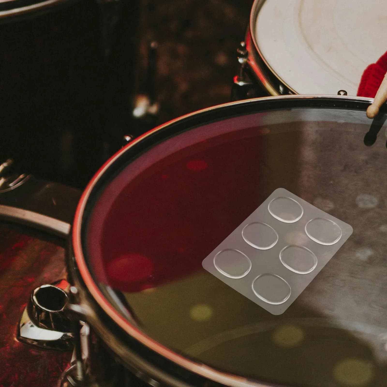 4 Fogli di Gel Ammortizzanti Trasparenti in Silicone per Tamburo, per il Controllo del Tono, Riduzione del Rumore e Isolamento Acustico per Pratica