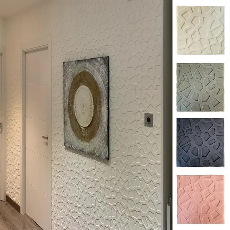 12 Pezzi di Carta da Parati Decorativa Autoadesiva in Schiuma 3D, Adesivi Murali per Soggiorno, Camera da Letto, Bagno, Decorazione Casa