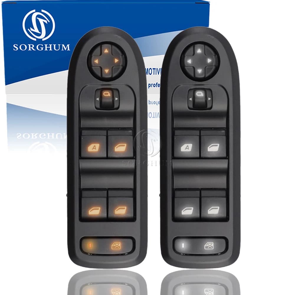SORGHUM 98025189 ZD Auto Sinistra Master Finestra di Potere Interruttore Arancione Luce Bianca Pulsante Per Peugeot 301 2014 2015 2016 2017 98025201 ZD