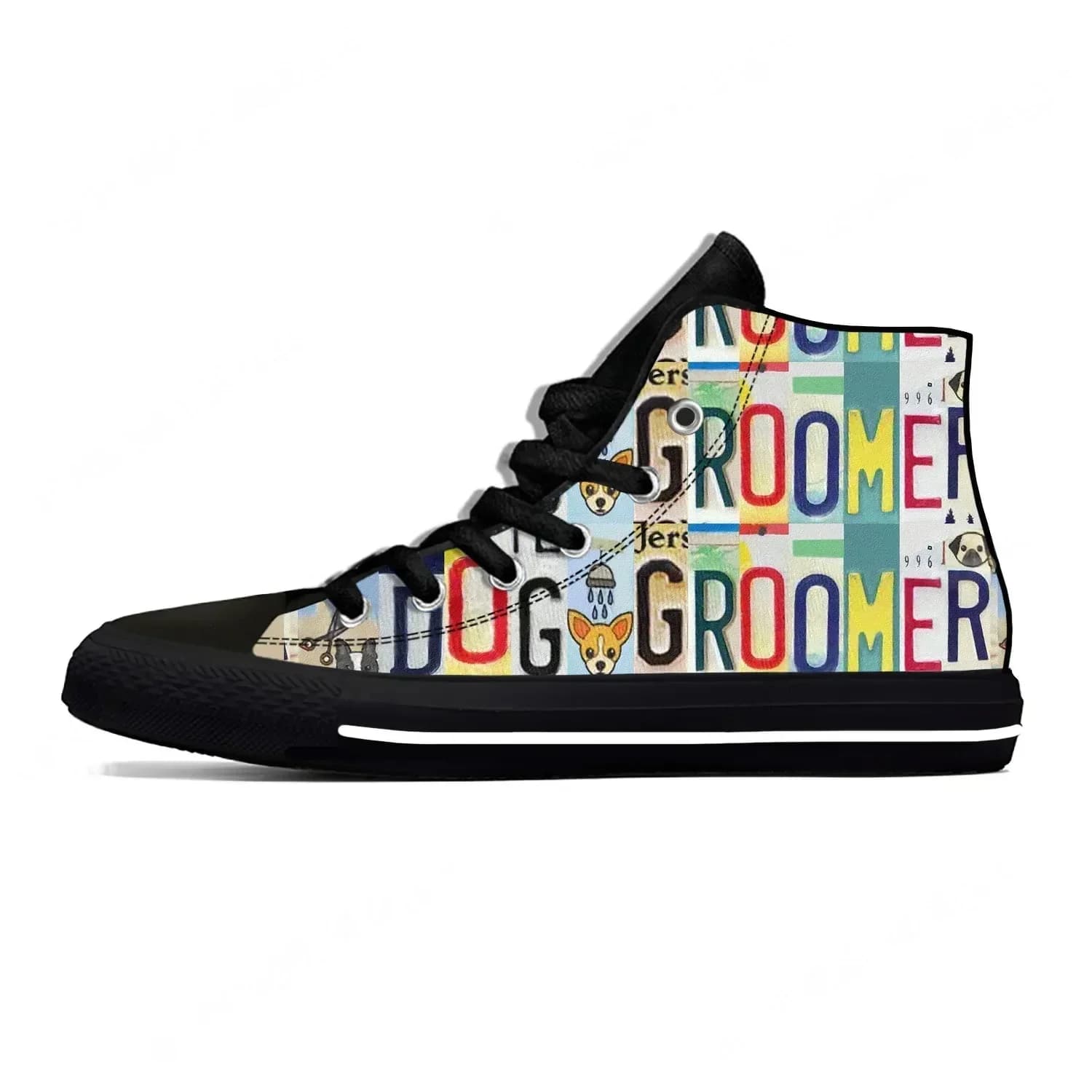 Dog Groomer High Top Sneakers Scarpe casual da uomo, donna, adolescente, scarpe da corsa in tela, stampa 3D, scarpe leggere e traspiranti