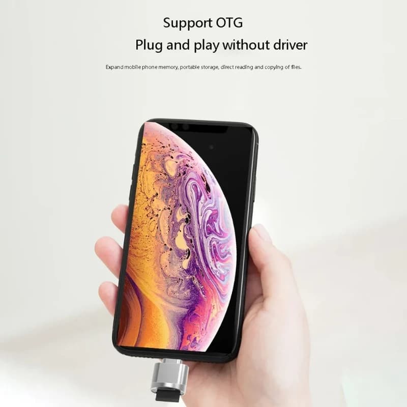 OTG Micro TF Memory Card Reader Adapter, Full Compatible iPhone iPad Devices, Support iOS13+ Photo Video Viewer