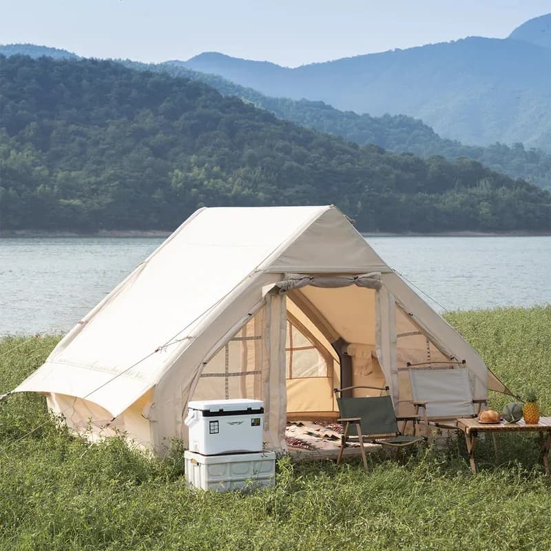 Bue Fric Infla Glamping Camp Tenda ad aria Tenda da campeggio esterna Tenda di lusso Casa impermeabile Carpas Inflles