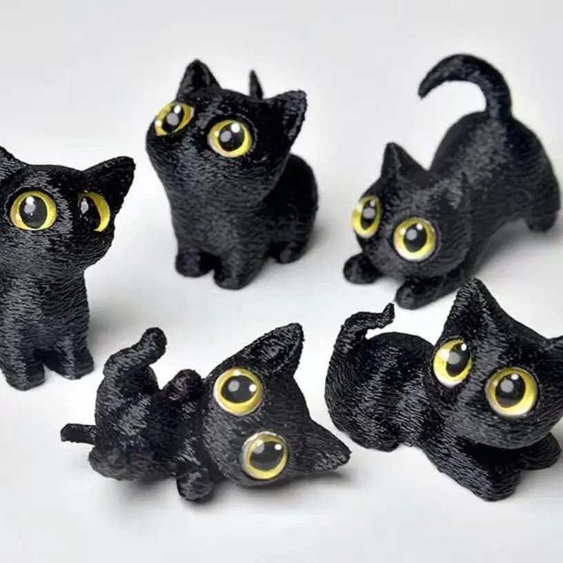 Mini Cartoon Anime Gattino Giocattolo Statua Stampa 3D Giocattolo Decorazione del desktop Piccolo ornamento Simpatico animale domestico Serie di gatti Giocattolo per bambini Regalo