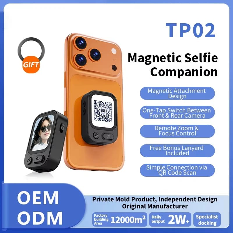 Mini Wireless Magnetic Phone Selfie Screen Projector Mobile Phone Rear Camera Selfie Video Camera for iPhone Android Vlog Live