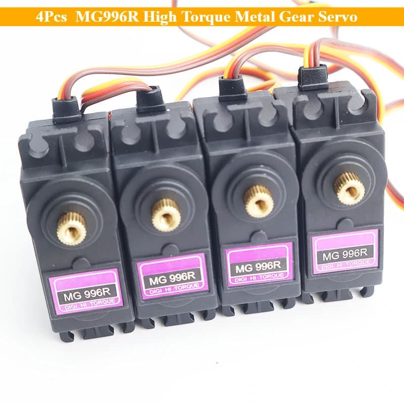 4 pezzi servo digitale MG996R servo ingranaggi in metallo a coppia elevata per Futaba JR 1/8 1/10 RC barca RC auto elicottero robot espandere modifica fai da te
