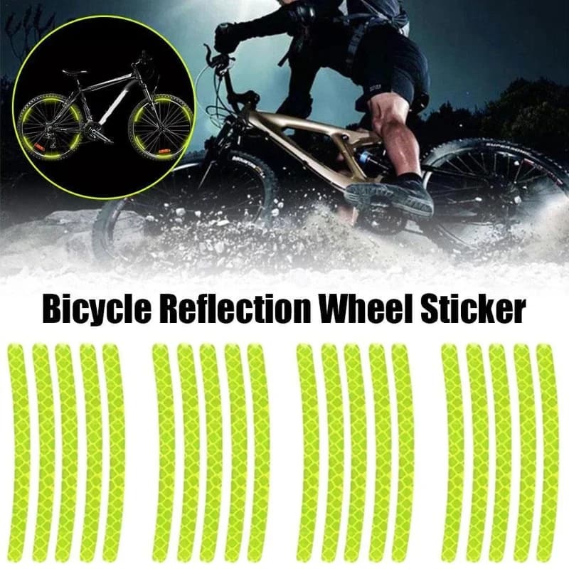 20 Pezzi Adesivi Riflettenti per Ruote Moto, Strisce di Avvertimento per Sicurezza Notturna, Decalcomanie Riflettenti per Casco Moto e Mozzo Bici