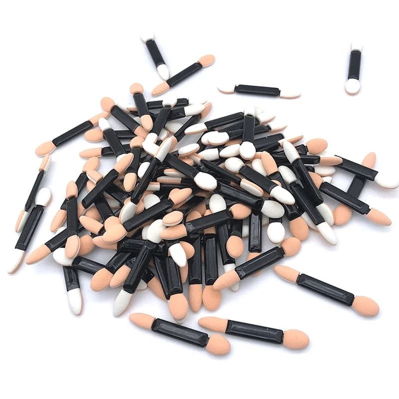 o10 disposable brushes for eye shadow, latex kit with double face sponge, eye shadow brushes for cosmetic applicatoro