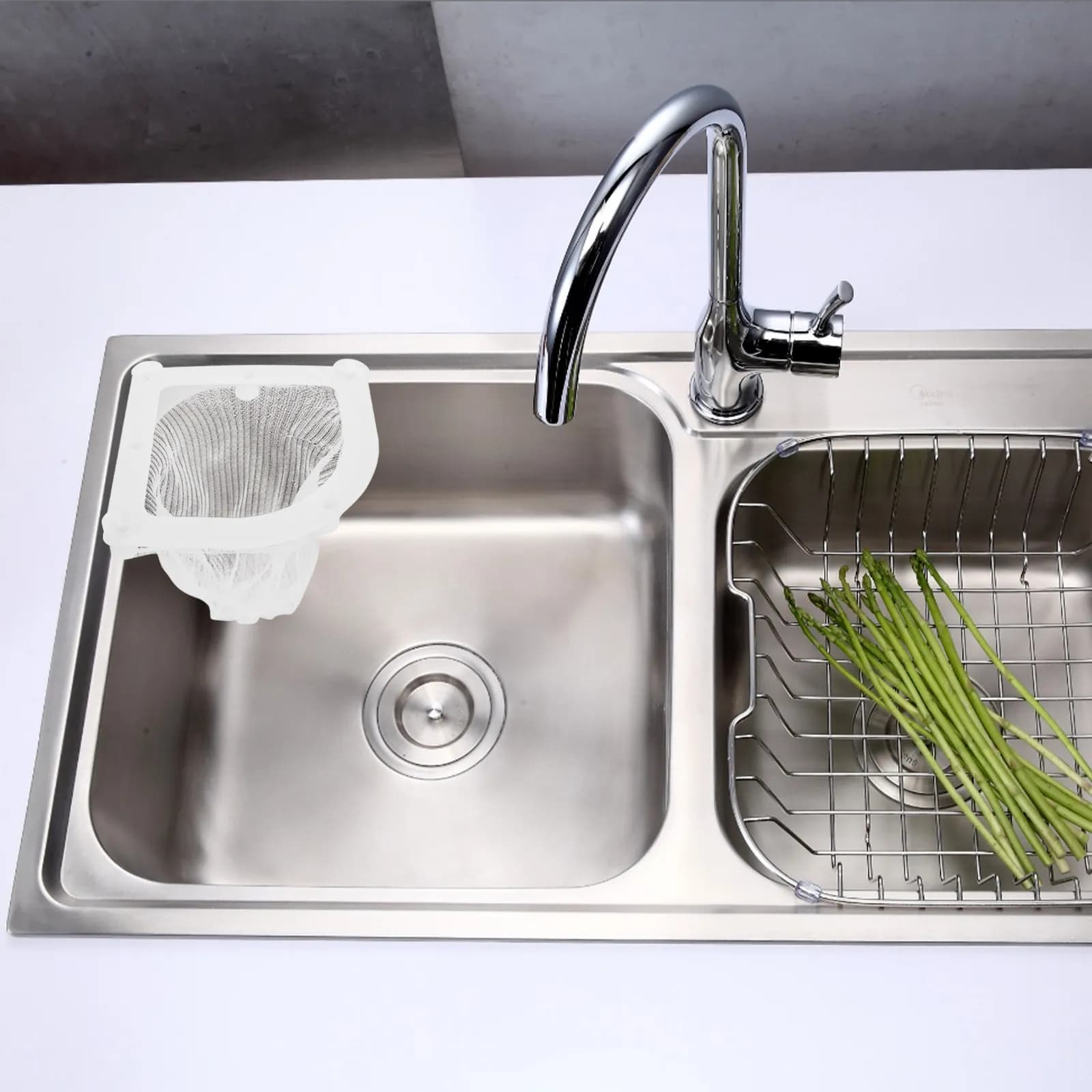 Set di 1 Filtro per Lavello da Cucina in Plastica con Cestello di Drenaggio e Rete per Rifiuti Alimentari, Facile da Pulire, per Uso Domestico