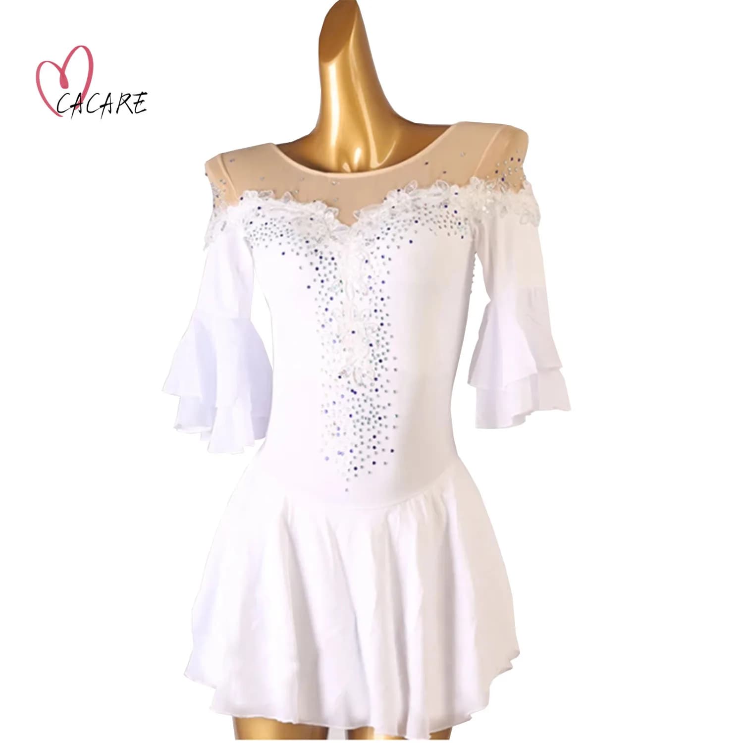 Vestito da pattinaggio artistico abbigliamento da ballo Costume da palcoscenico abbigliamento per bambini ragazza abito artistico per pattinaggio su ghiaccio body da ballo 1483