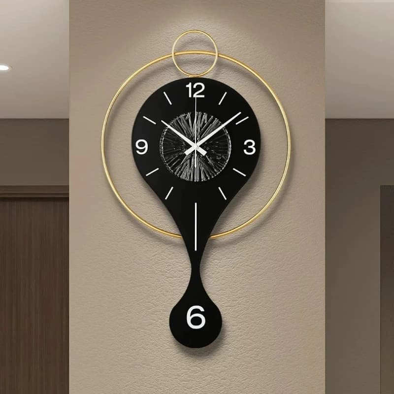 Luxury Circular swinging wall clock Creativity Living Room Digital Clock Restaurant Mute Watch Bedroom Quartz Clock Home Decor