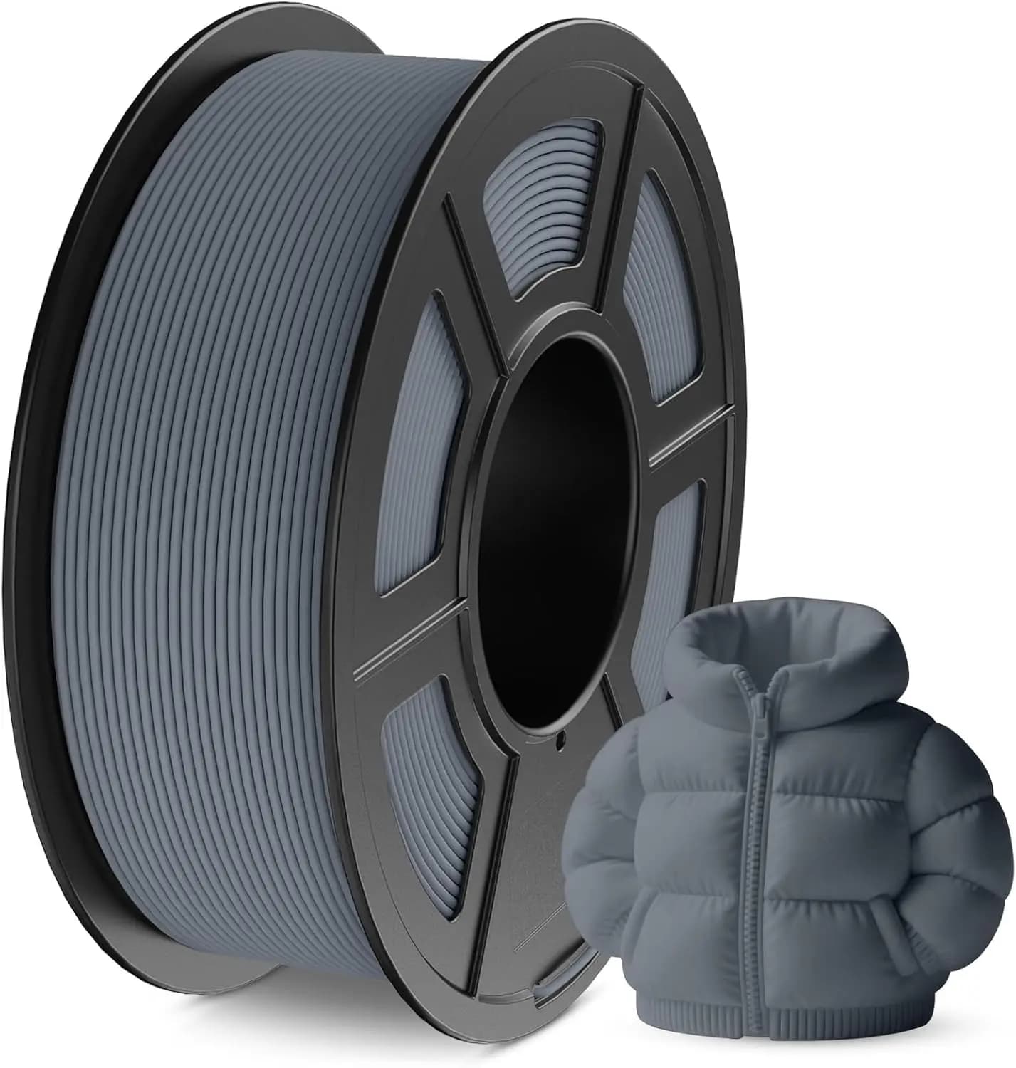 Filament TPU grey, flexible filament TPU 3D 95A, soft filament TPU for 3D printing, 250g, coil