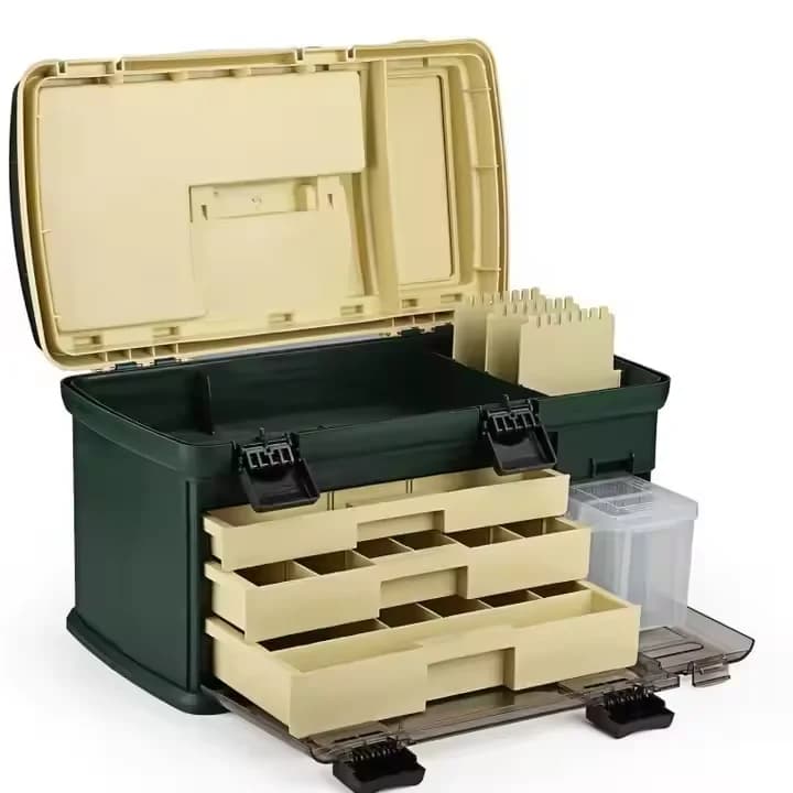 Portable Flat Plastic Fishing Tackle Box H486 PP/PC Waterproof Bait and Lure Storage for Stream and Lake Use