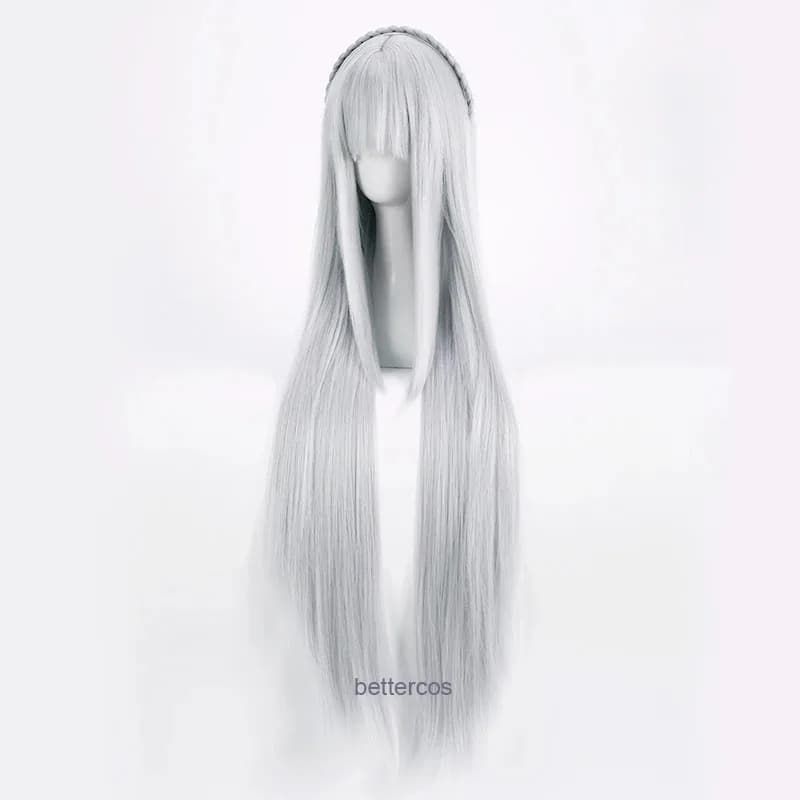Re: Vita in un mondo diverso da Zero Emilia Parrucche Cosplay Capelli sintetici lunghi resistenti al calore + cuffia per parrucca