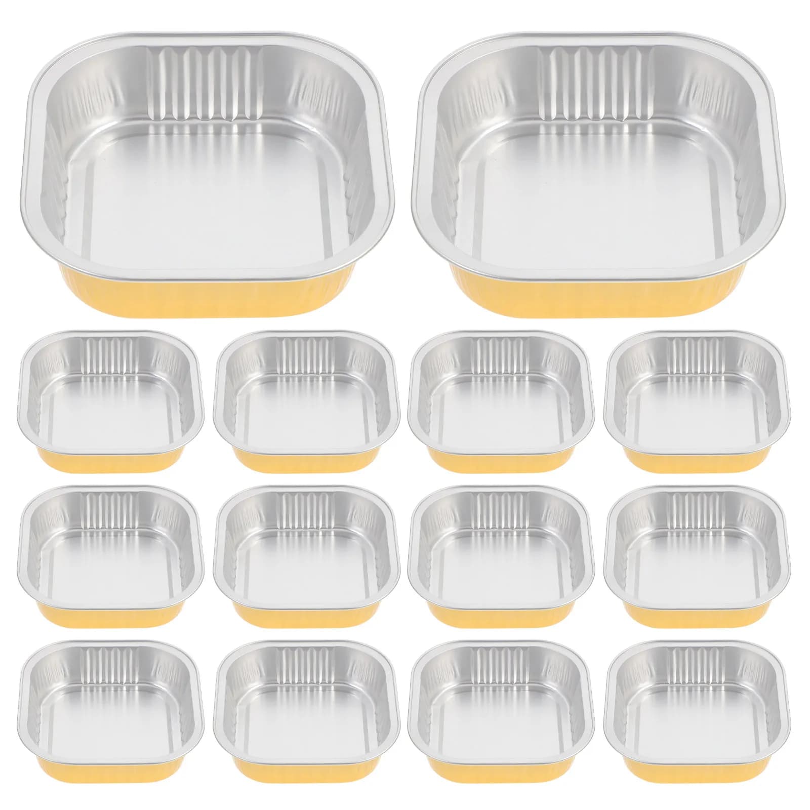 20 Pezzi Vaschette Monouso in Alluminio da 220ml, Contenitori Quadrati Resistenti per Forno, Eleganti Vaschette per Alimenti per Preparazione Pasti, Asporto e Buffet