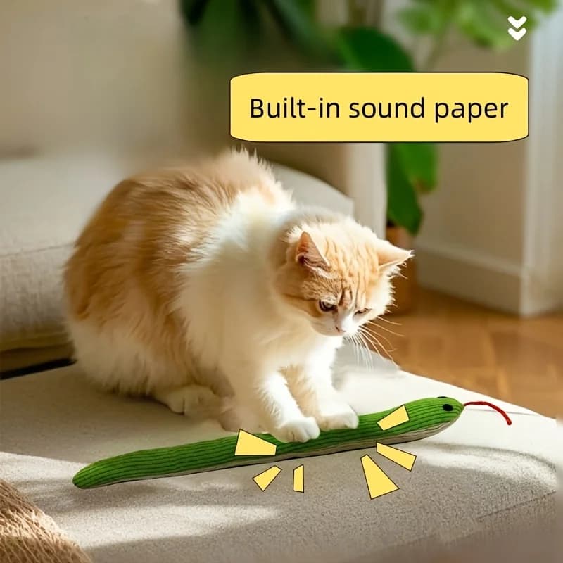 Cat Toy Snake, 1pc Crinkle Sound Toy, Interactive Kitten Exercise Kick Toy, Suitable for Indoor Cats, Fits All Breeds