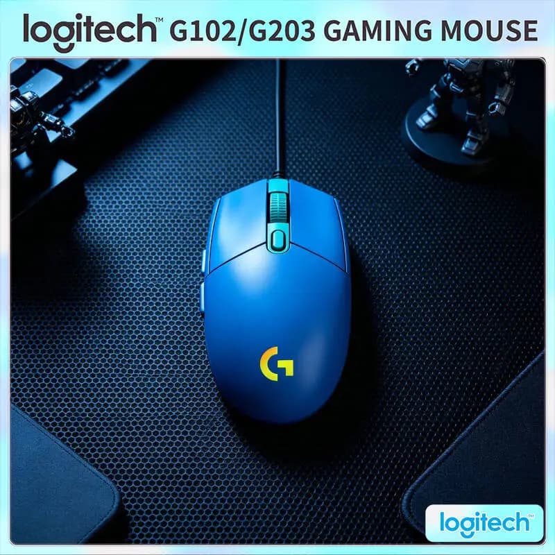 Mouse da Gaming Logitech G203, 200-8000 DPI Regolabili, RGB LIGHTSYNC, 6 Pulsanti, Tensionamento Meccanico, 85g, Compatibile con Windows