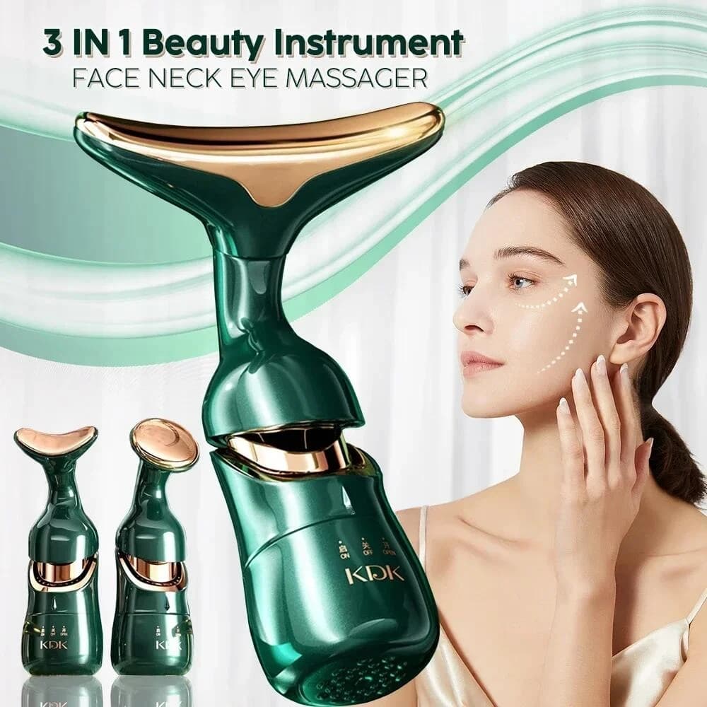 Dispositivo di sollevamento facciale 3 in 1 Collo Massaggio viso per occhi Viso più sottile EMS Bellezza Pelle che stringe Rughe Anti invecchiamento Massaggiatore viso