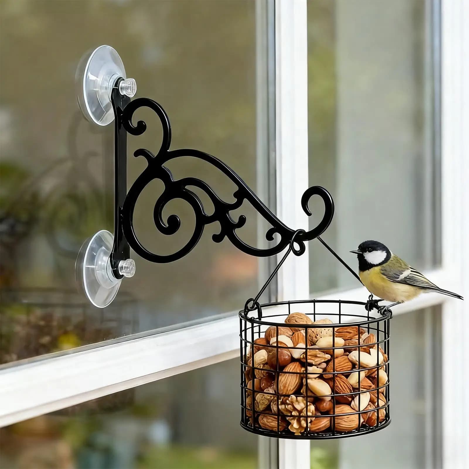 Supporti per Mangiatoie per Uccelli con Ventosa per Finestra, Gancio per Campanelli a Vento, Supporto per Luci da Giardino per Ringhiera di Terrazze e Giardini