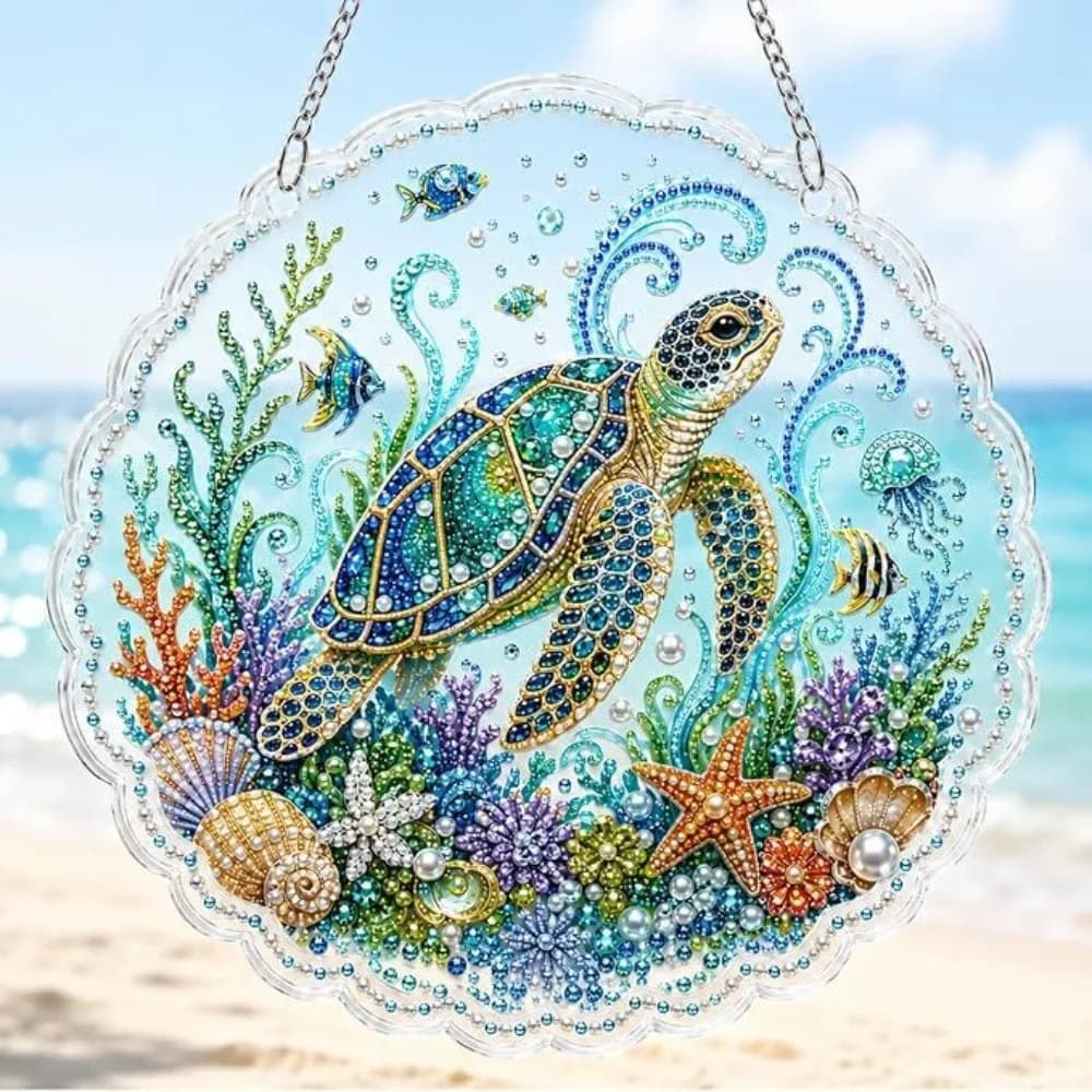 Metal Chain Diamond Painting Kit Window Decor Diamond Painting Christmas Festive Wall Decor Pearl Suncatcher Painting Kit