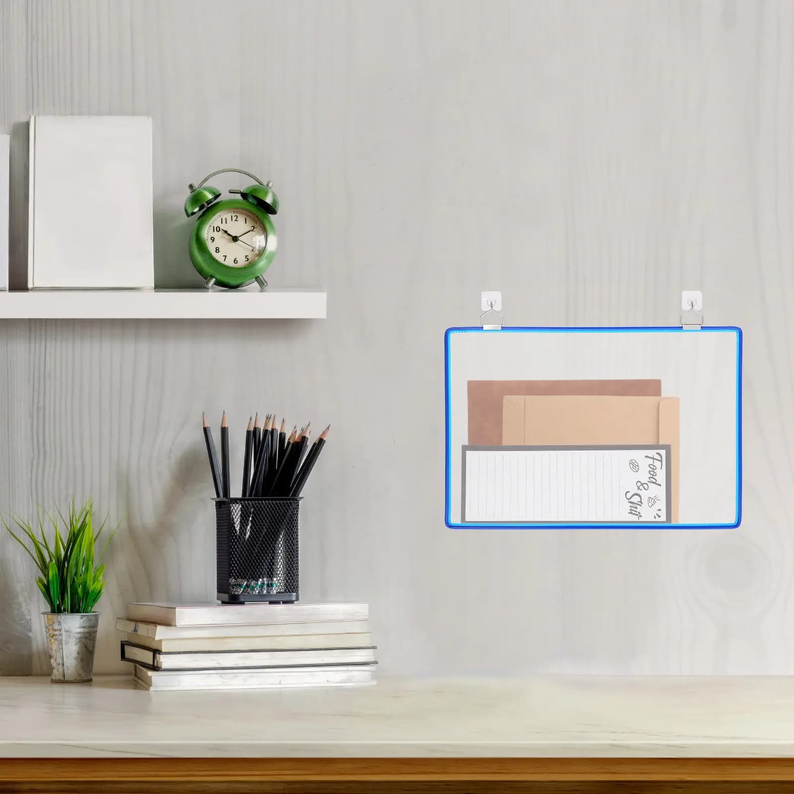 Transparent Hanging File Organizer Practical Document Storage Bag Office Wall-Mounted Folder Holder File Wall Organizer