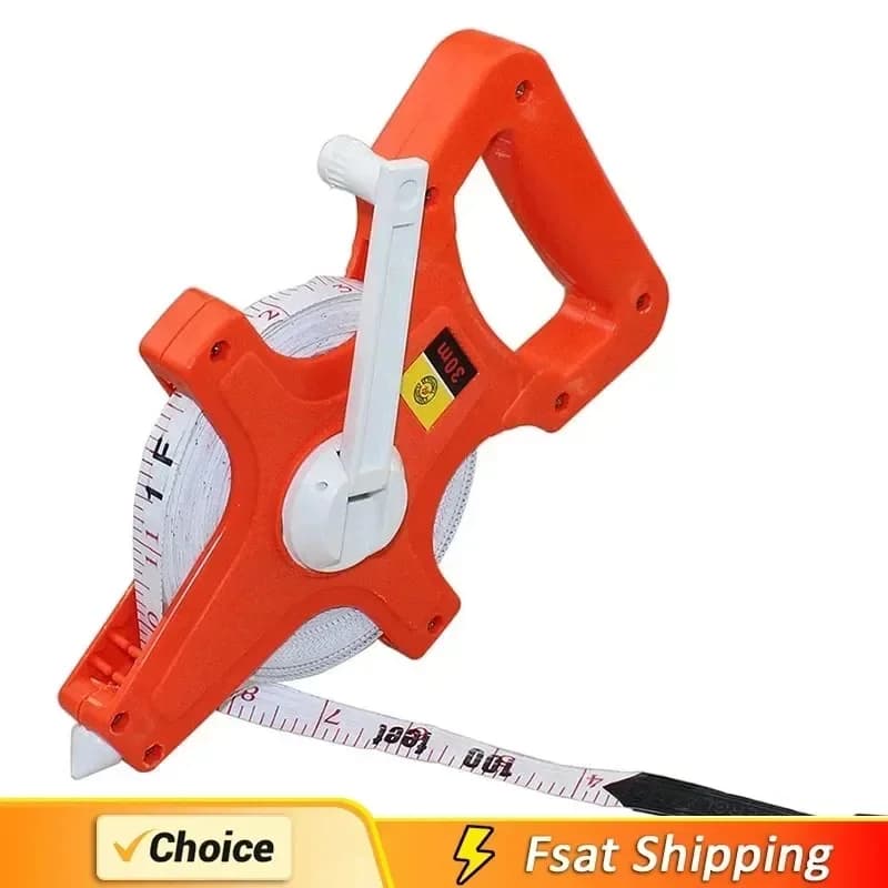 1Pc 30m/50m/100m Metro Bobina Aperta Misura di Nastro In Fibra di vetro Pollici Scala Mettrica Resistente agli Impatti Strumenti di Misura di Plastica
