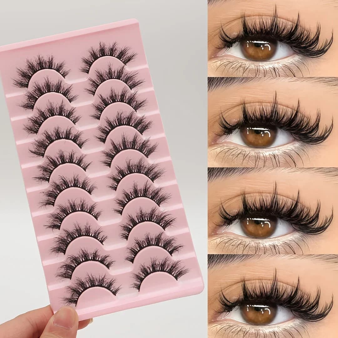Ciglia finte, stile voluminoso e riccio, set di ciglia multiple, regalo di Natale per donna, piccolo regalo per lei